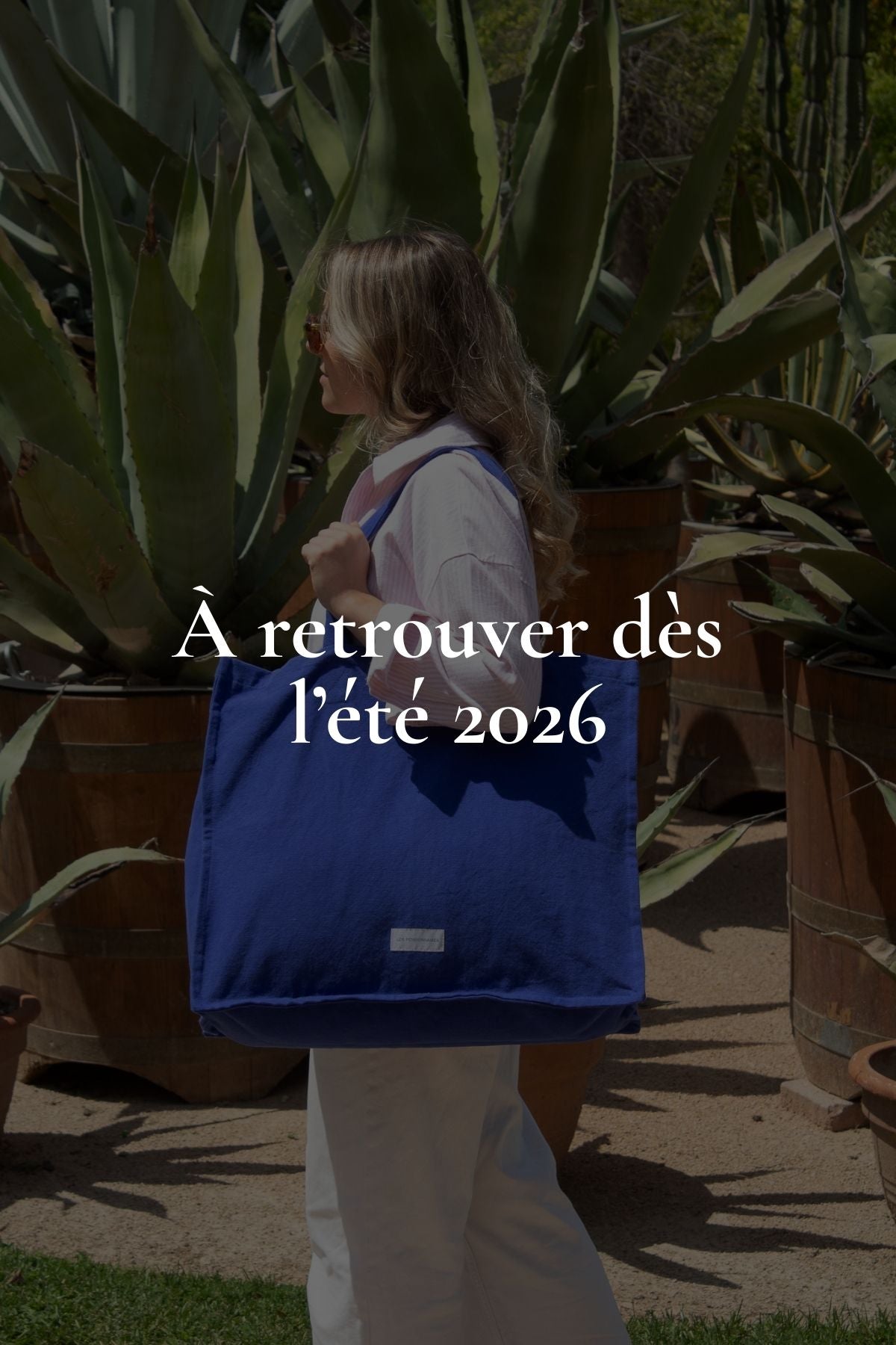 Grand cabas Bleu outremer en épaisse toile de coton bio