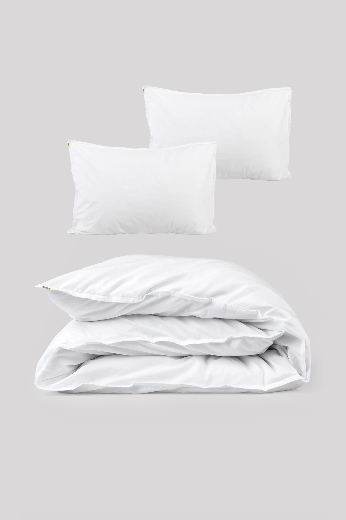 Organic cotton percale bed set Plain white