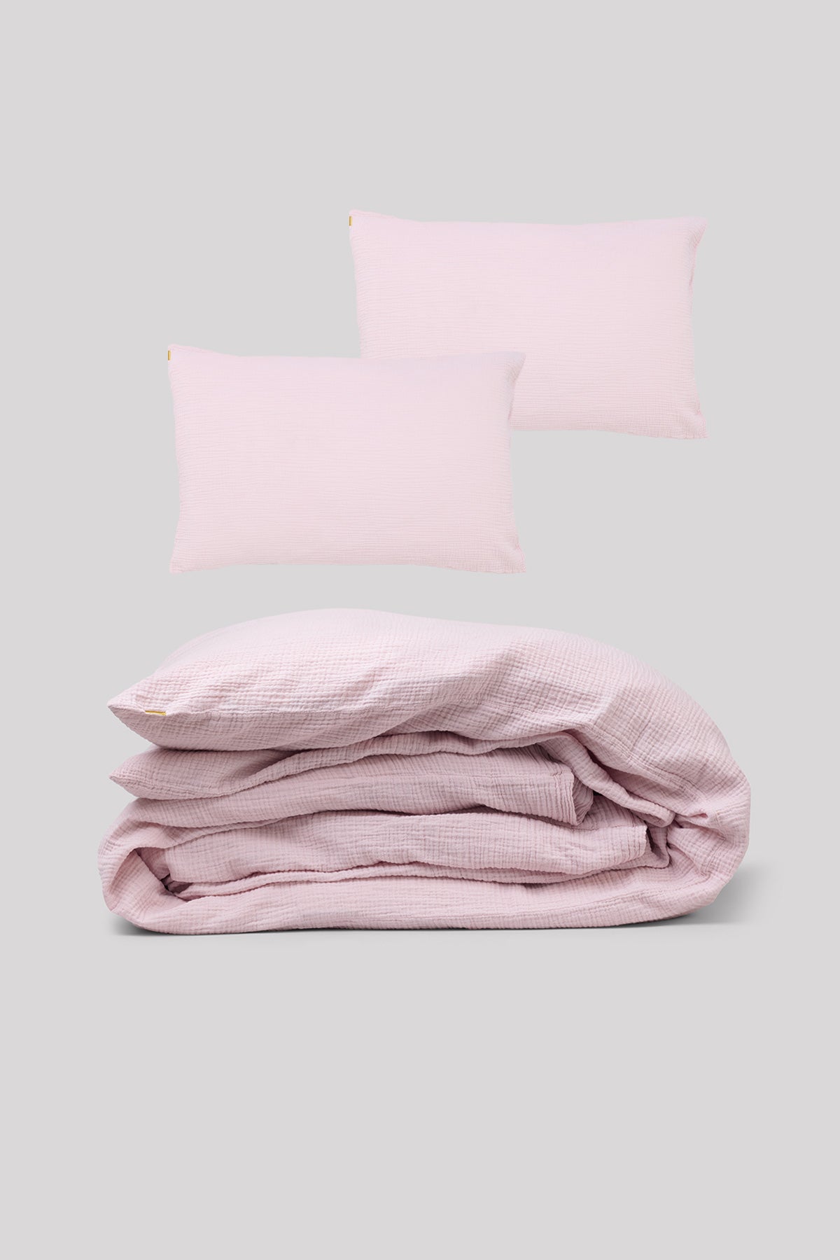 Double cotton gauze bed set Delicate pink