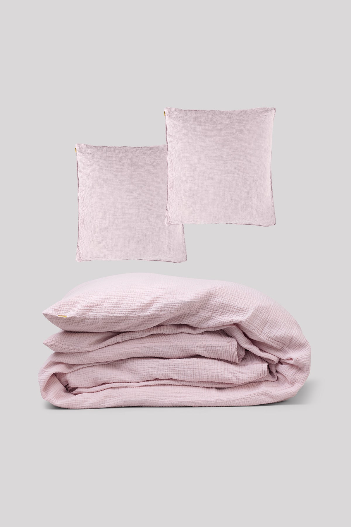 Double cotton gauze bed set Delicate pink