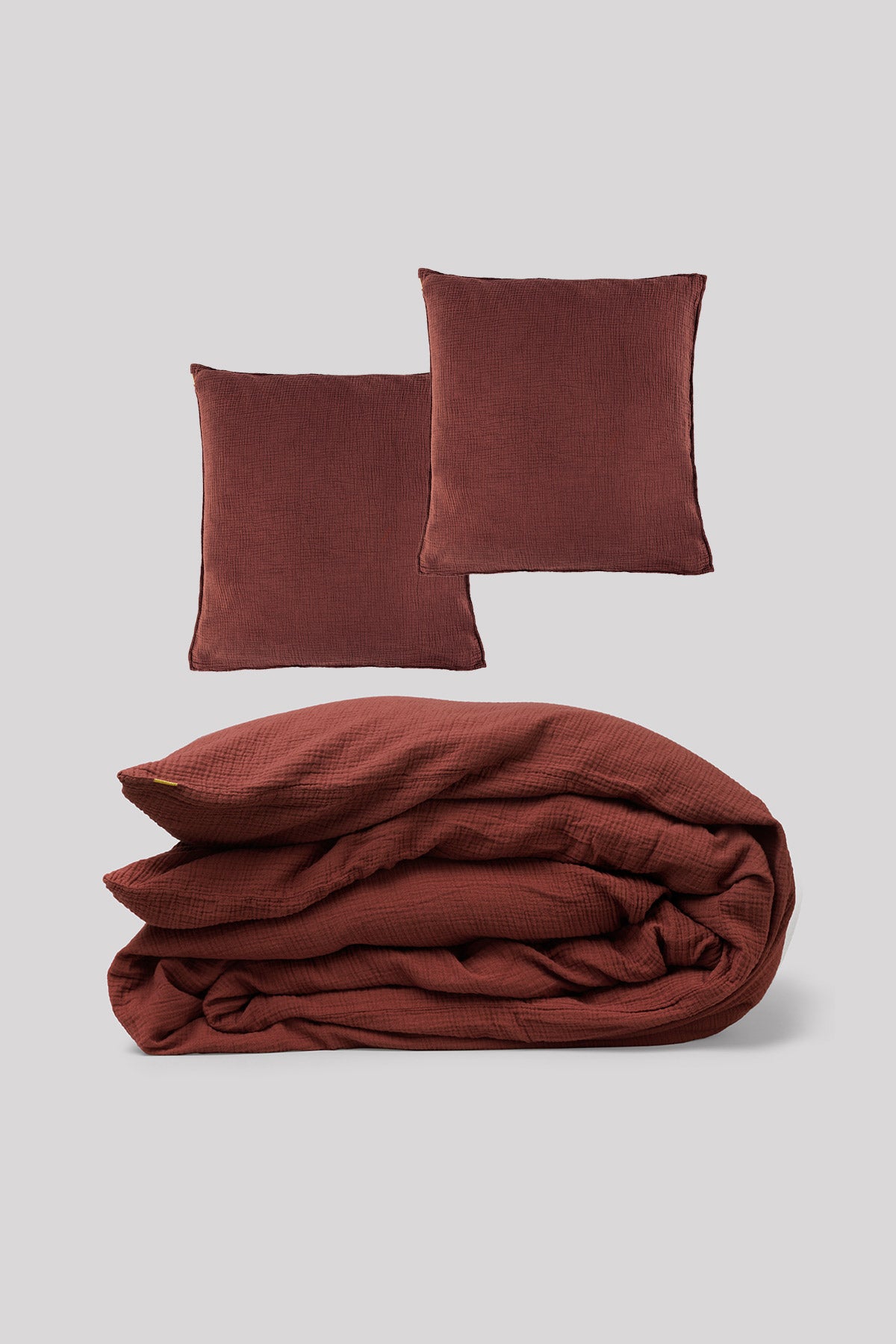 Parure de lit double gaze de coton Rouille