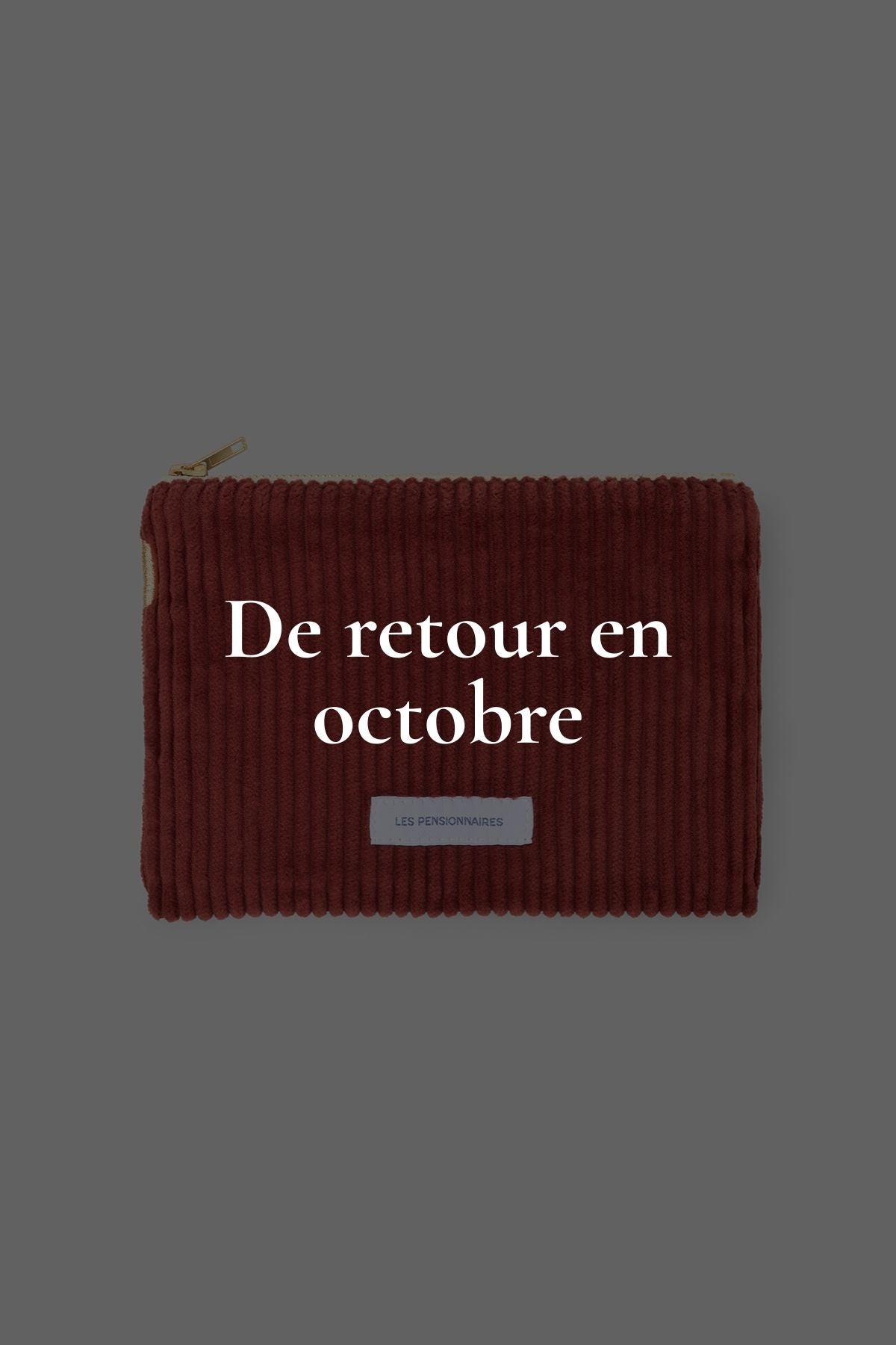 Petite pochette en velours côtelé rouille