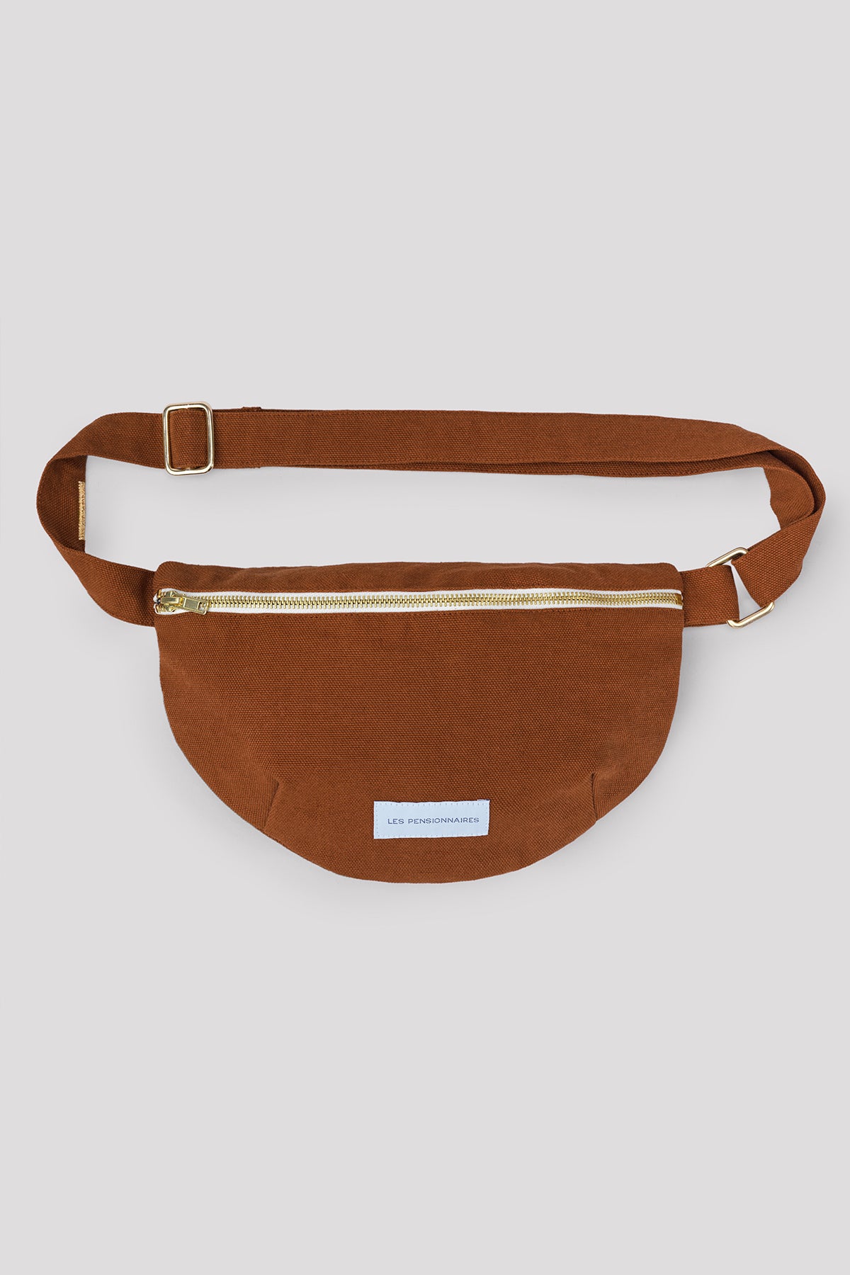 Sac banane en toile de coton bio marron caramel