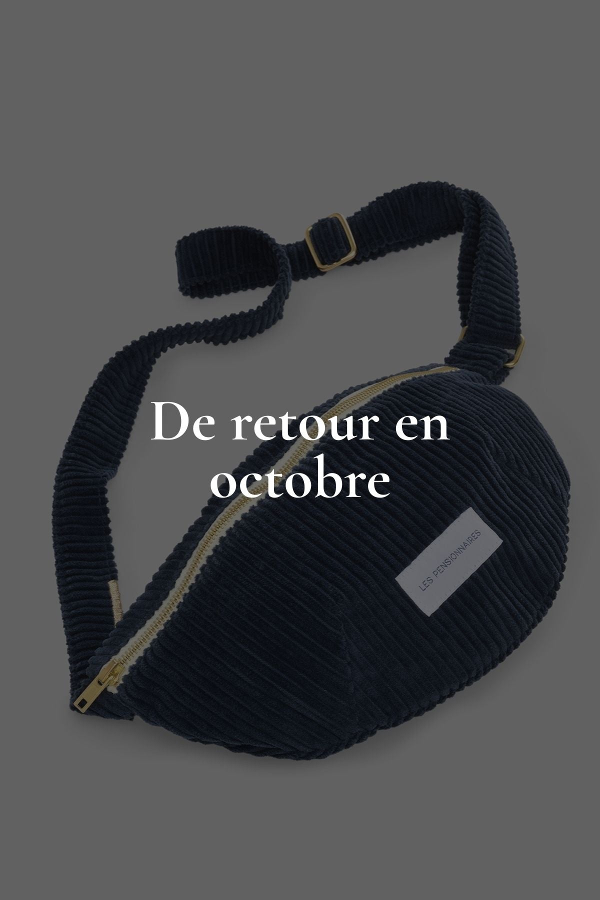 Sac banane en velours côtelé bleu orage