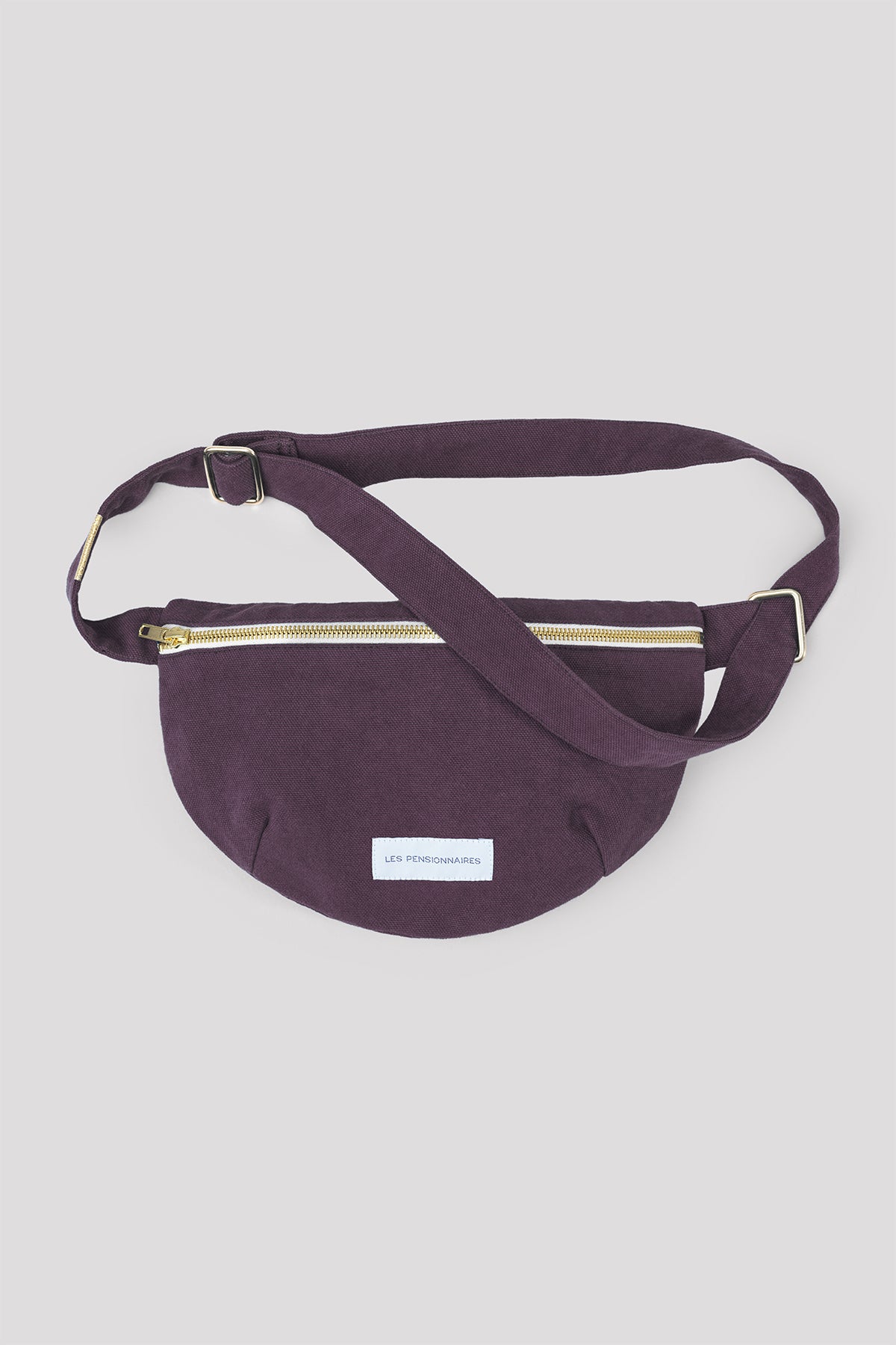 Sac banane en toile de coton bio violet aubergine