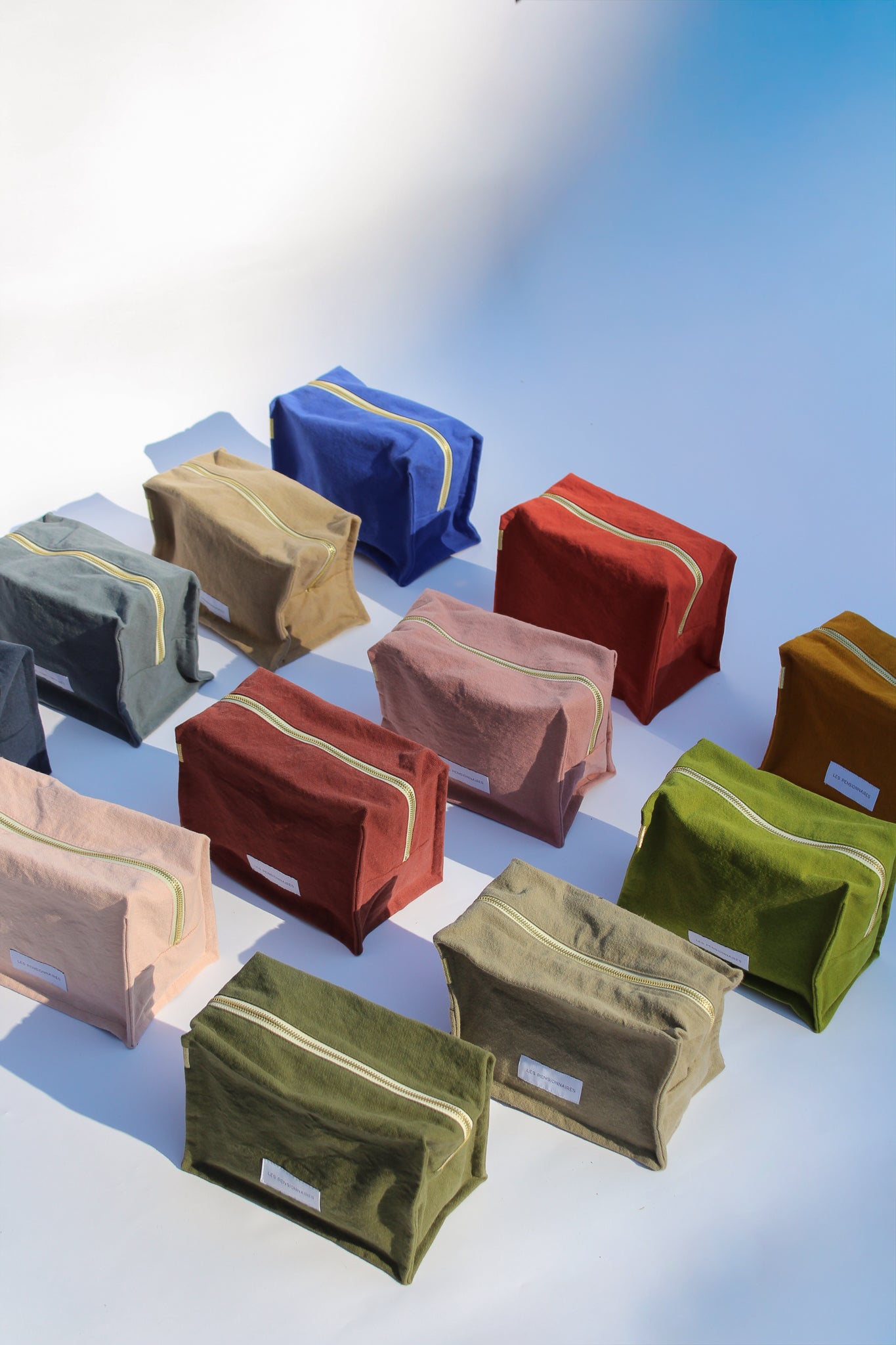 Trousse de toilette cube bois de rose en épaisse toile de coton bio