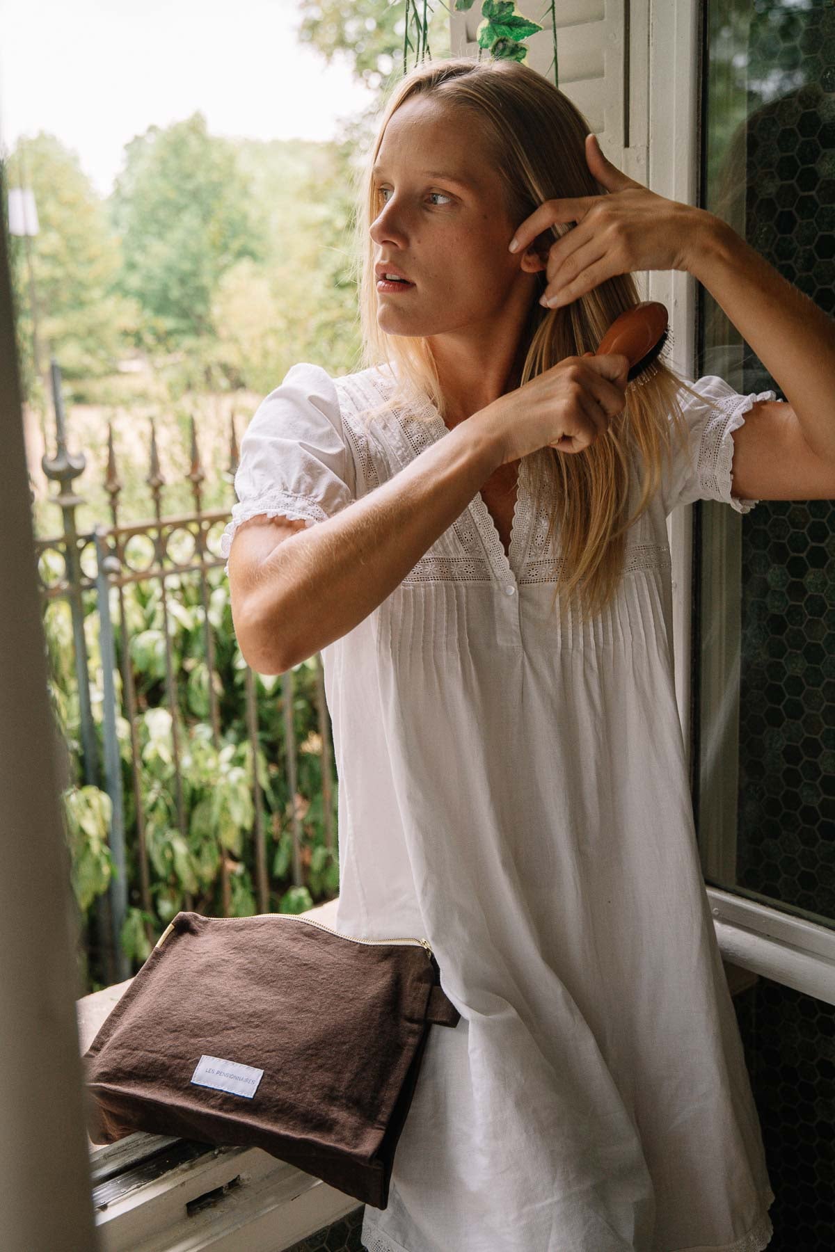 Thick ebony brown organic cotton canvas toiletry bag 