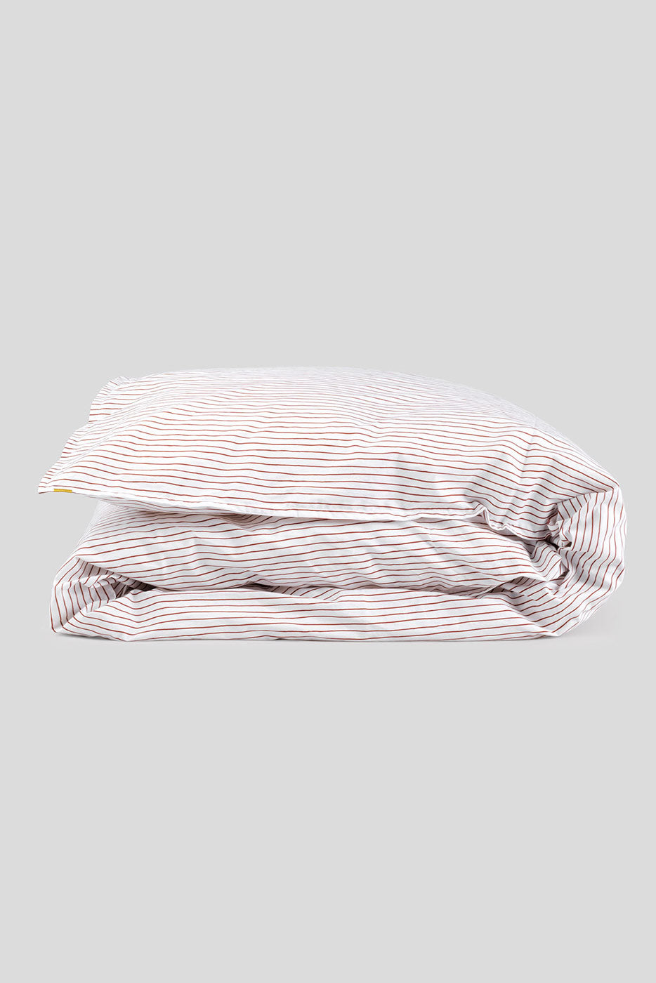 Rust stripes organic cotton percale bed set