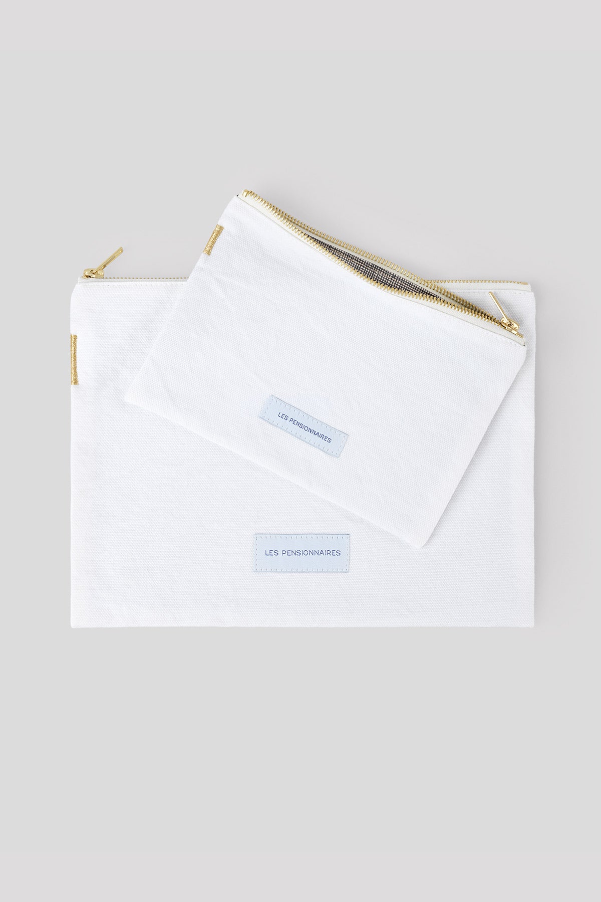 Pristine white organic cotton canvas small pouch