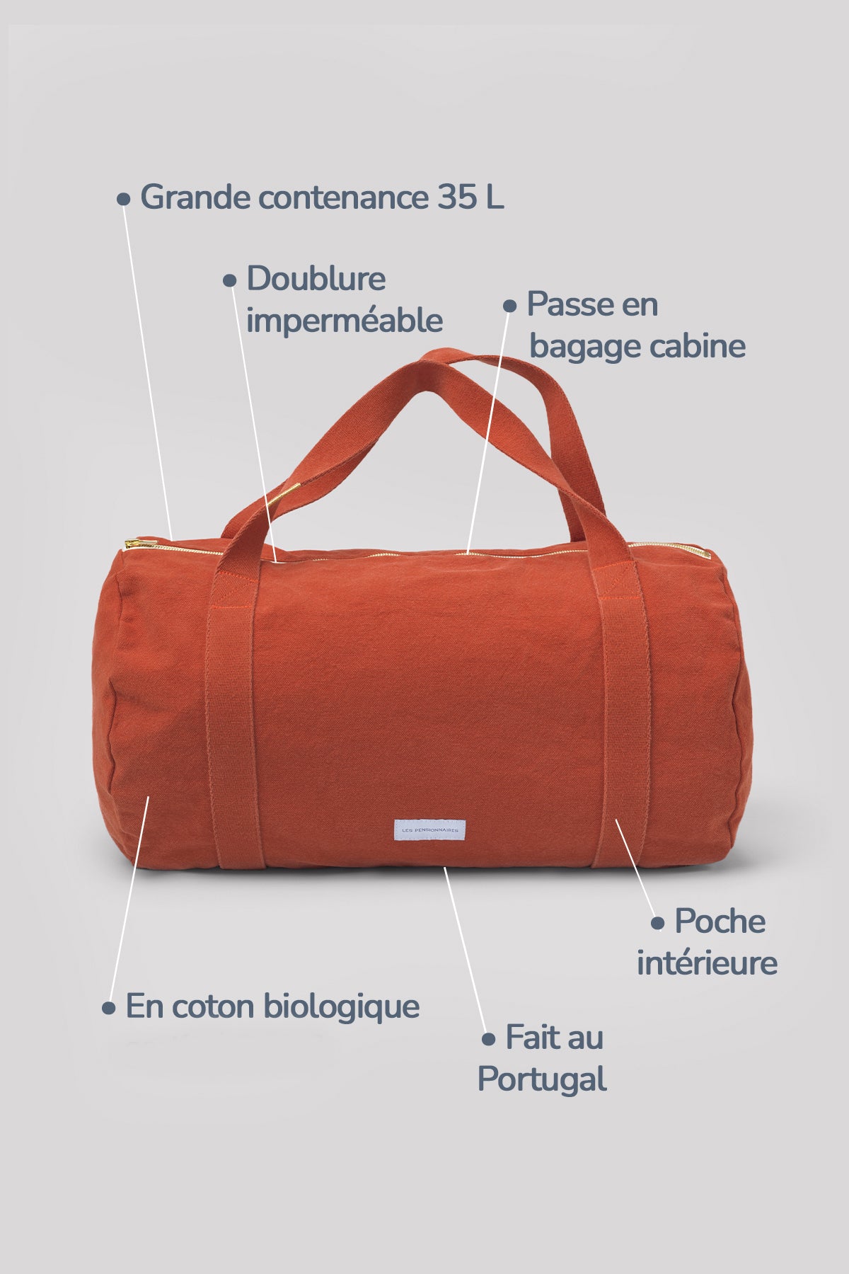 Sac bowling en coton bio orange flamboyant
