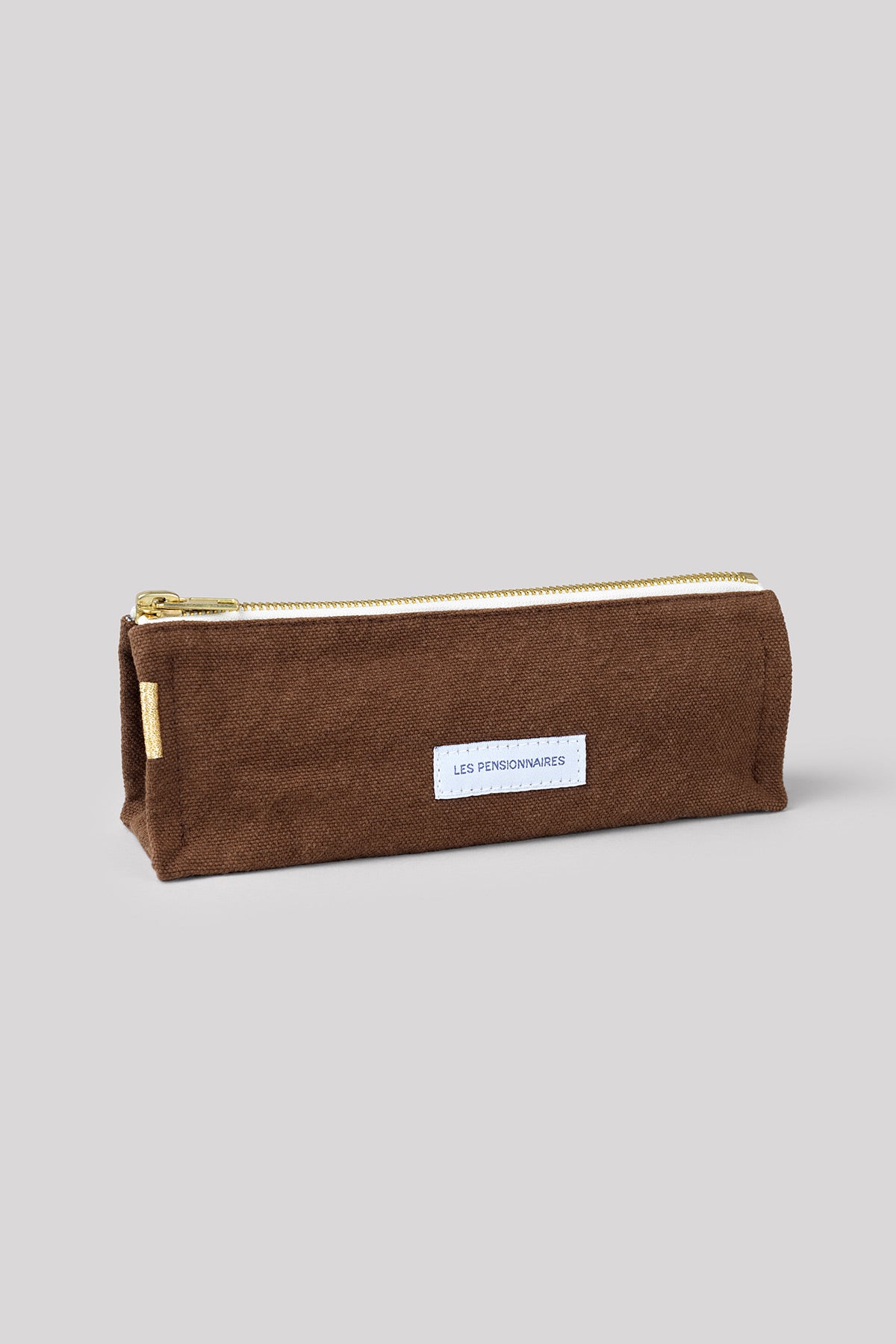 Hazelnut brown organic cotton canvas pencil case